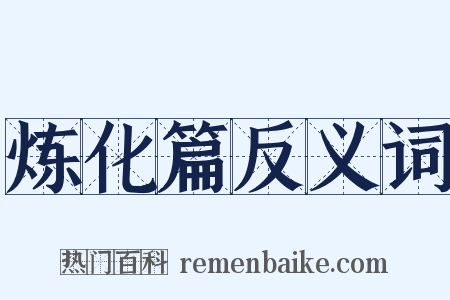 炼化篇反义词是什么意思的图片